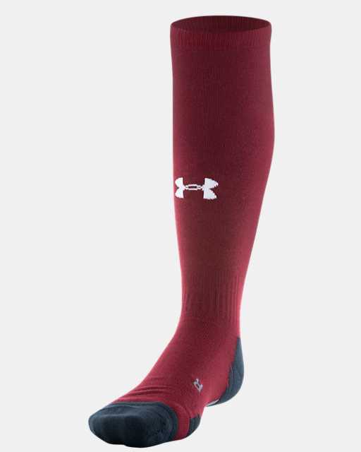Mens Under Armour UA Football Crew Socks XL Red Black 1 PR for sale online 